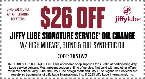 Jiffy Lube Oil Change Coupon
